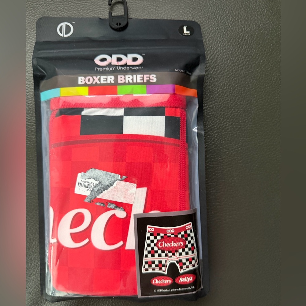 🔥 ODD PREMIUM UNDERWEAR Men's Boxer Briefs "CHECKERS" SIZE LARGE (33-36) NIP